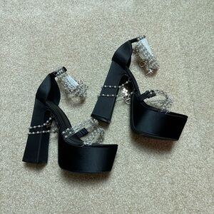 Dolls Kill Black Platform Heels w/ Charms